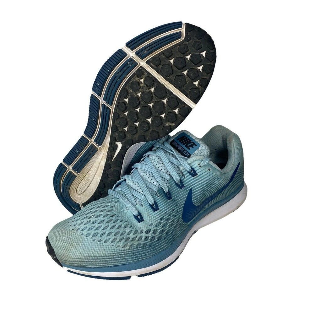 Nike Zoom Pegasus 34 Women's 10 Ocean Bliss Blue Force Sneakers 880560-408 Shoes